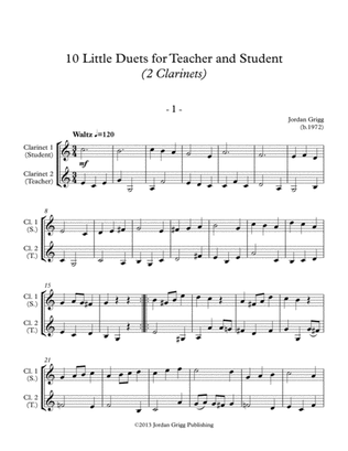 Book cover for 10 Little Duets for Teacher and Student (2 Clarinets)