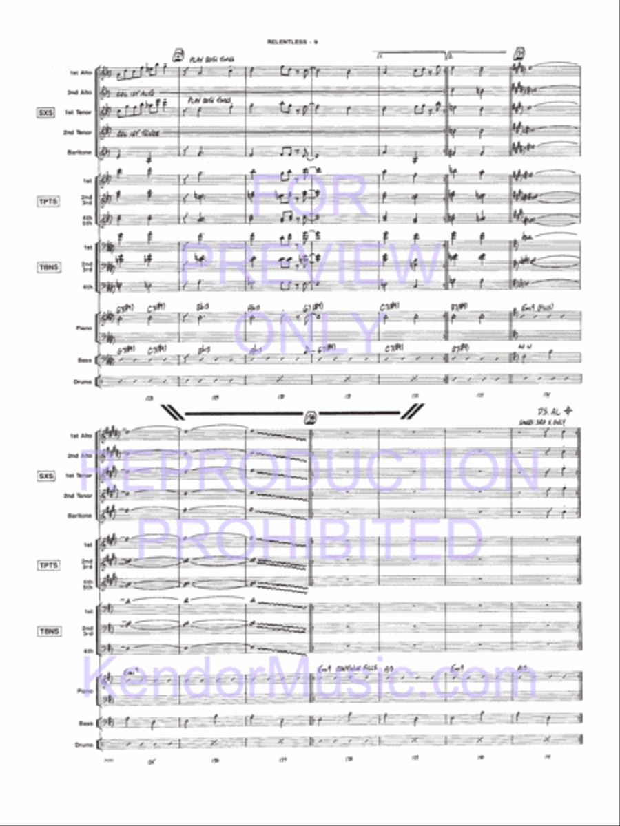 Relentless Relentless Jazz Ensemble scores gallery preview page 10