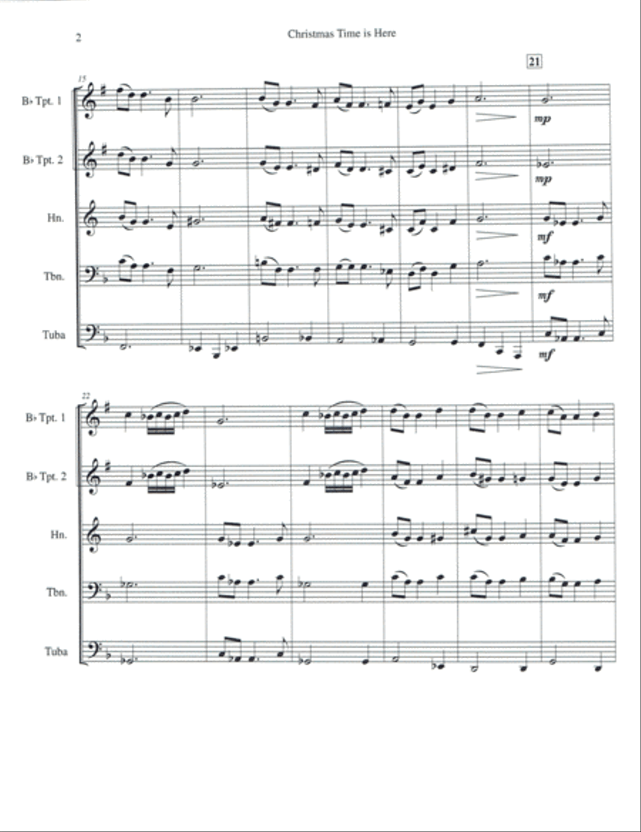 Christmas Time Is Here Brass Ensemble scores gallery preview page 2