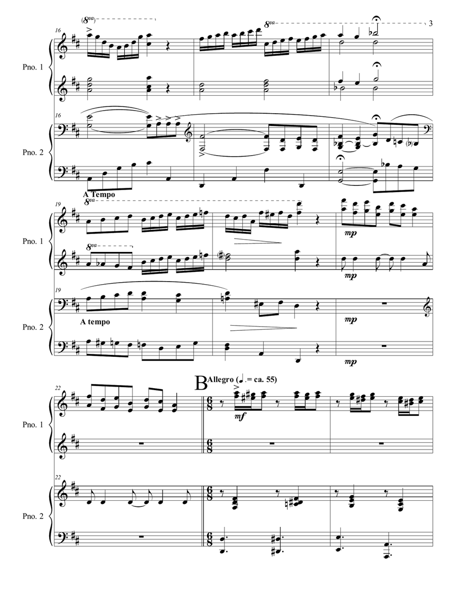 My Heavenly Father Watches Over Me (1 piano 4 hands) 1 Piano, 4-Hands scores gallery preview page 3