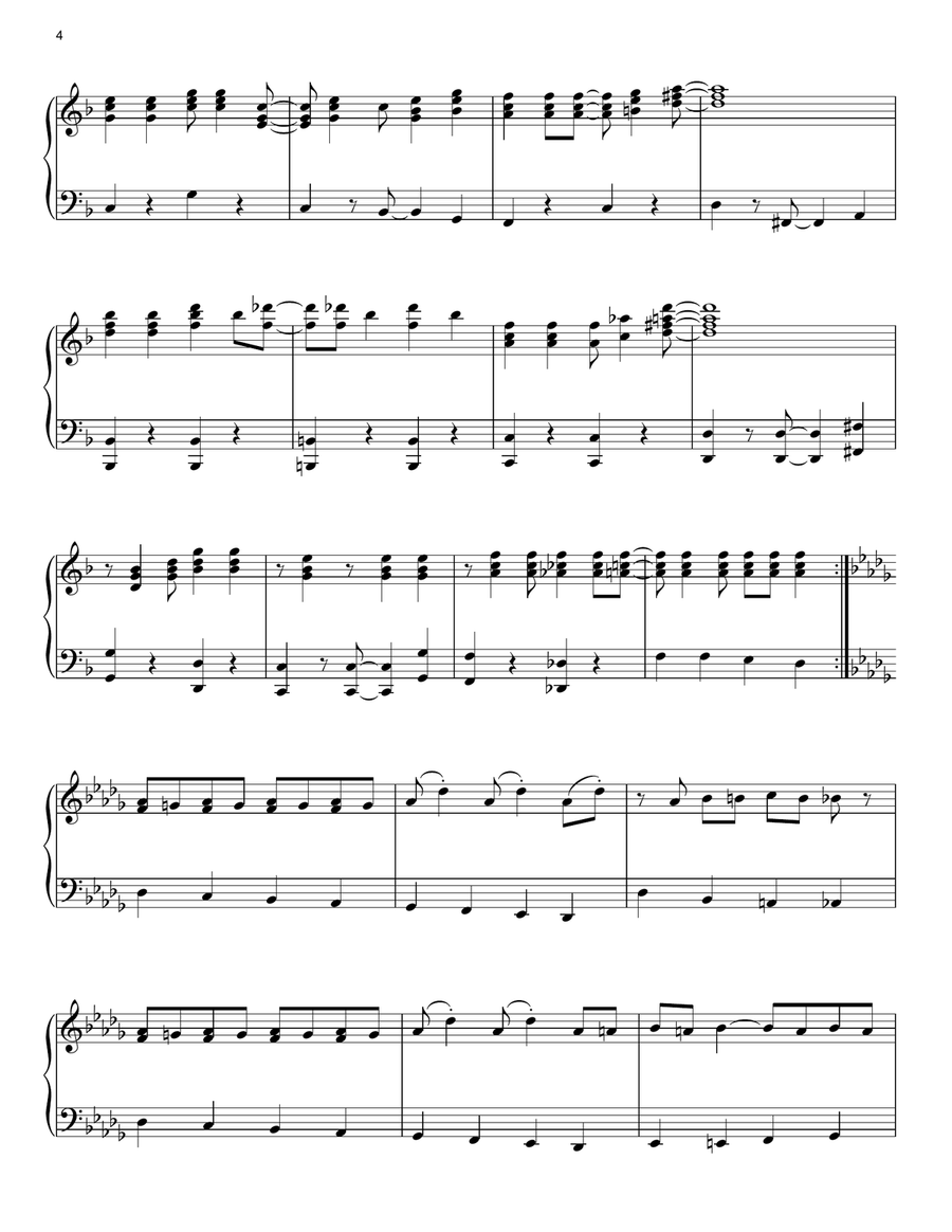 Cantina Band (from Star Wars: A New Hope) Piano Solo scores gallery preview page 4
