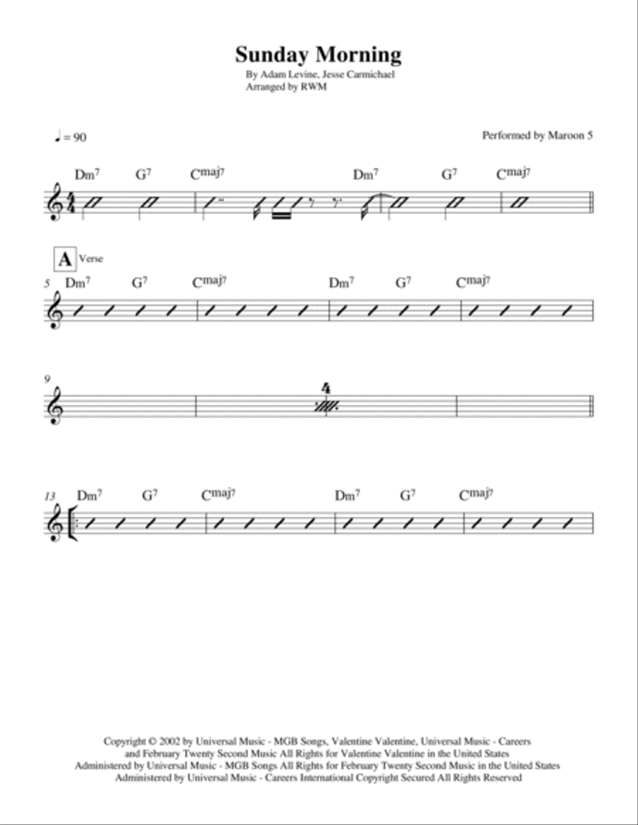 Sunday Morning Sunday Morning Piano scores gallery preview page 2