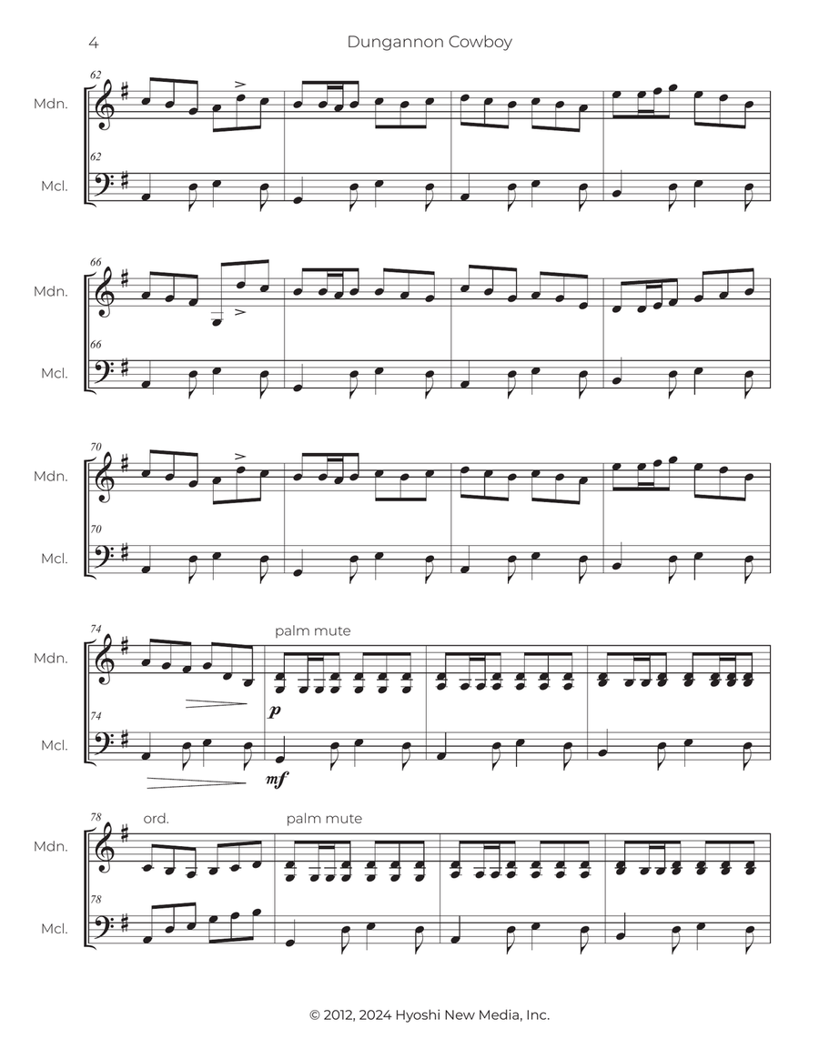 Dungannon Cowboy Dungannon Cowboy Chamber Music scores gallery preview page 5