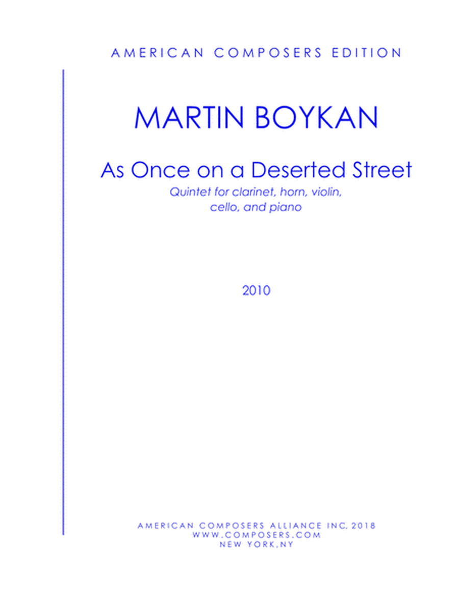[Boykan] As once on a deserted street...