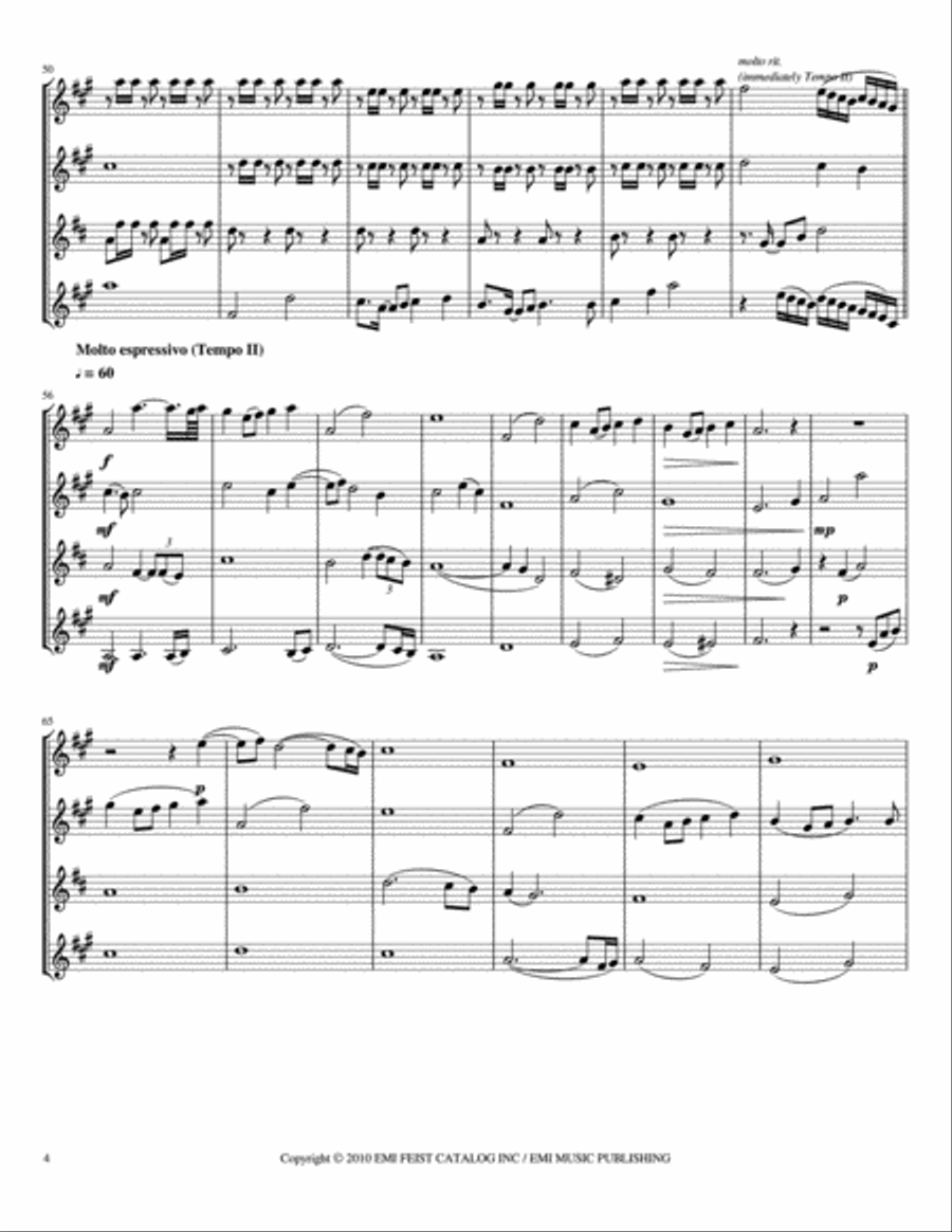 Over The Rainbow Woodwind Quartet scores gallery preview page 4