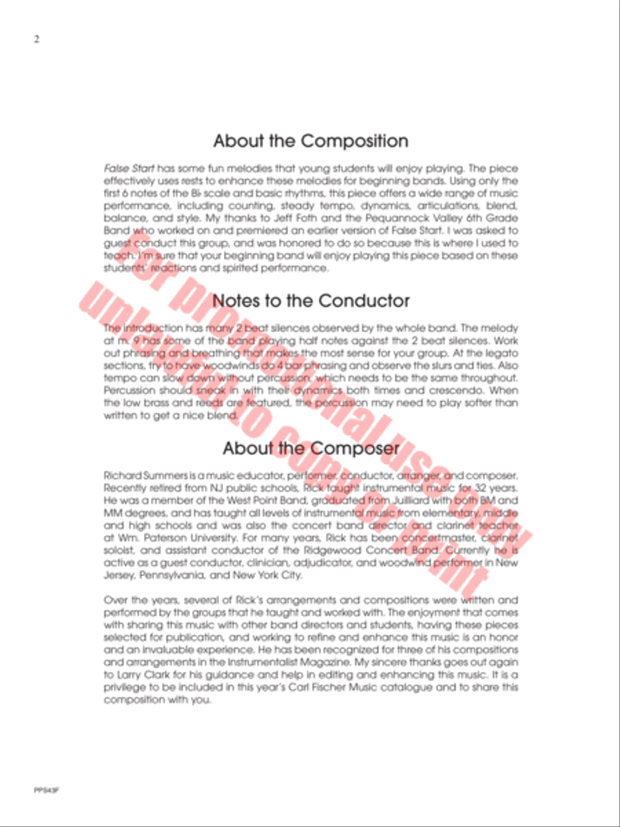 False Start False Start Concert Band scores gallery preview page 3