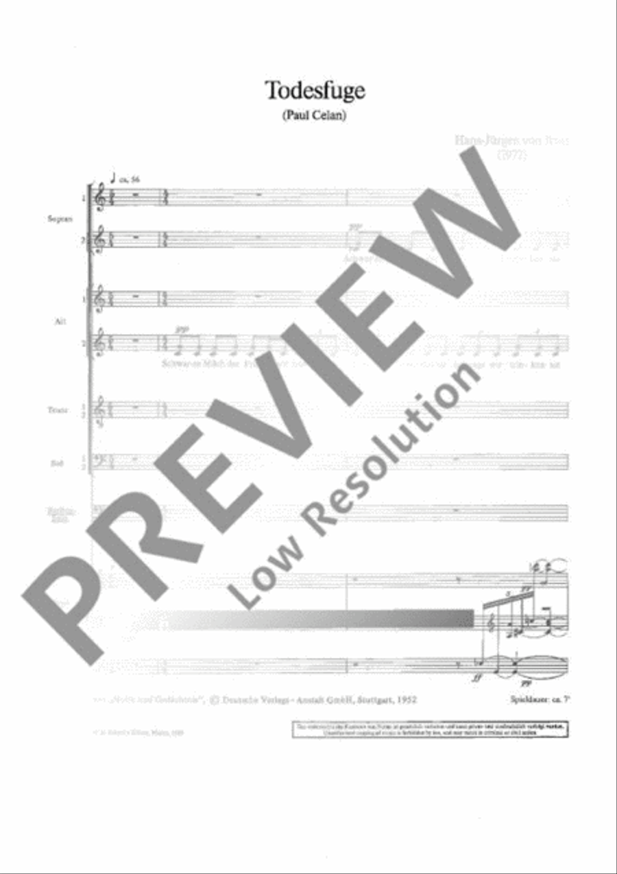 Todesfuge Todesfuge SSAATTBB scores gallery preview page 6