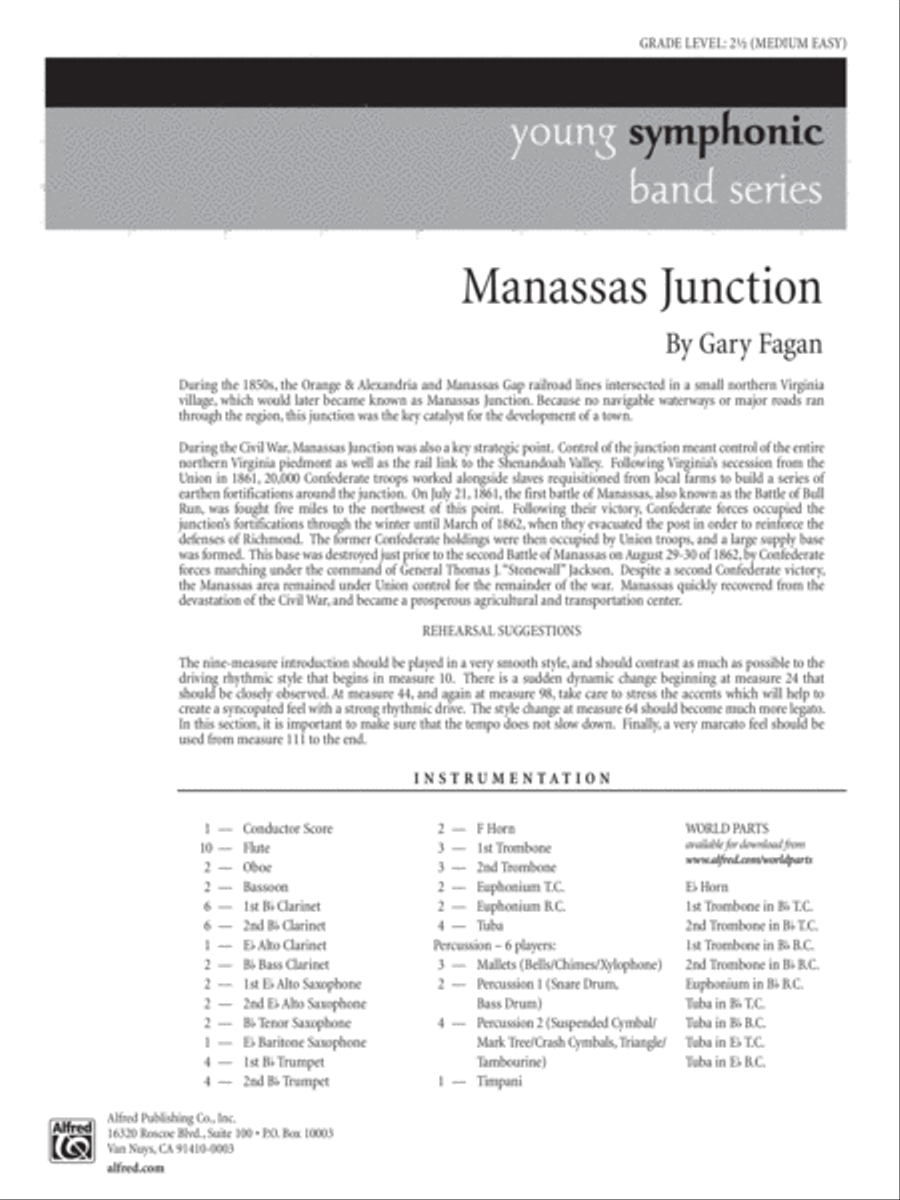 Manassas Junction: Score Manassas Junction: Score Concert Band scores gallery preview page 1