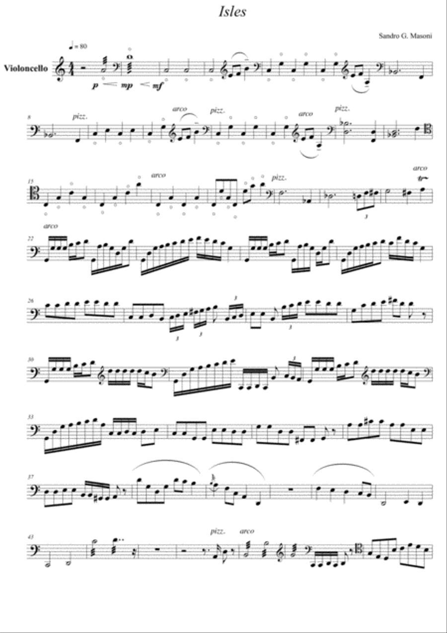Isles ('Cello part) Isles ('Cello part) String Quartet scores gallery preview page 1