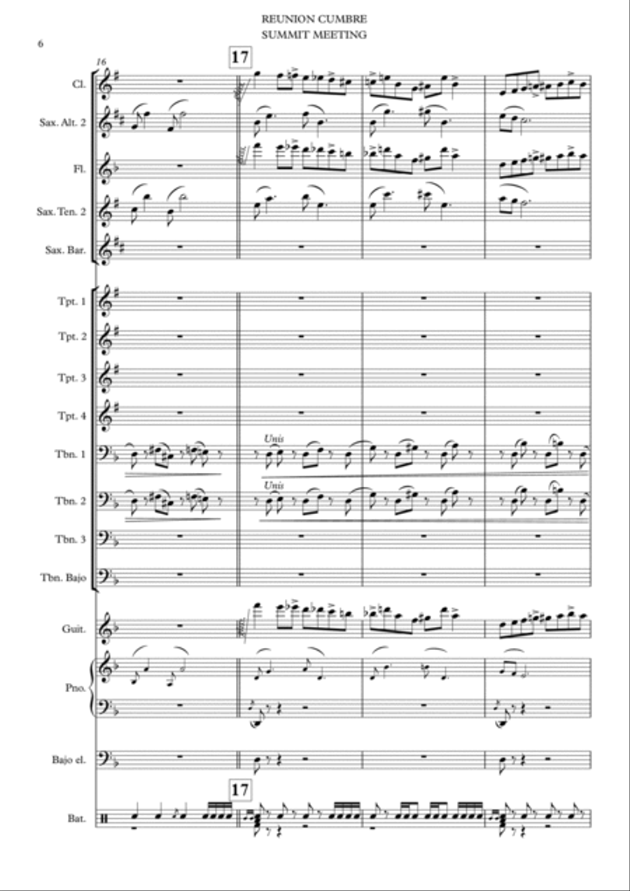 Reunión cumbre ( Astor Piazzolla) Jazz Ensemble scores gallery preview page 6