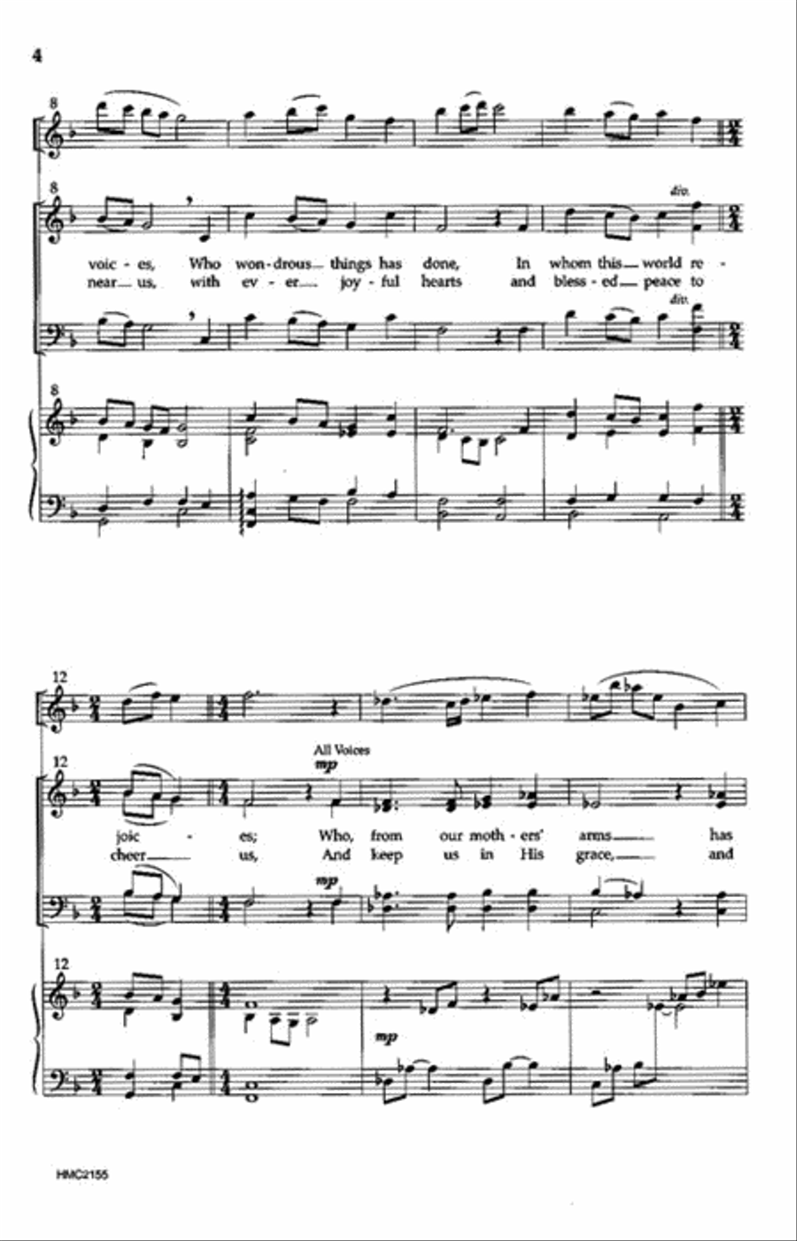 Now Thank We All Our God 4-Part scores gallery preview page 3