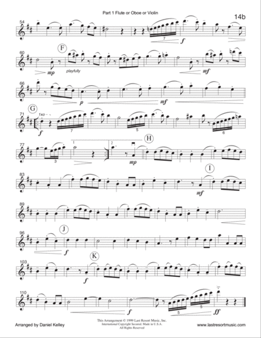 We Wish You a Merry Christmas for String Quartet (or Mixed Quartet or Piano Quintet) Woodwind Quartet scores gallery preview page 4