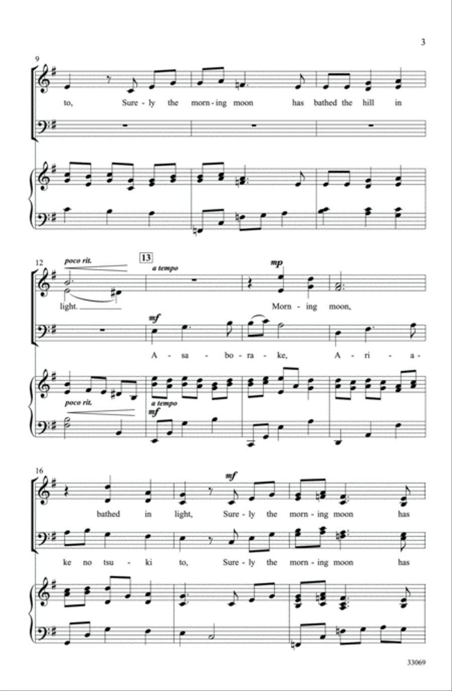Three Japanese Poems 4-Part scores gallery preview page 3