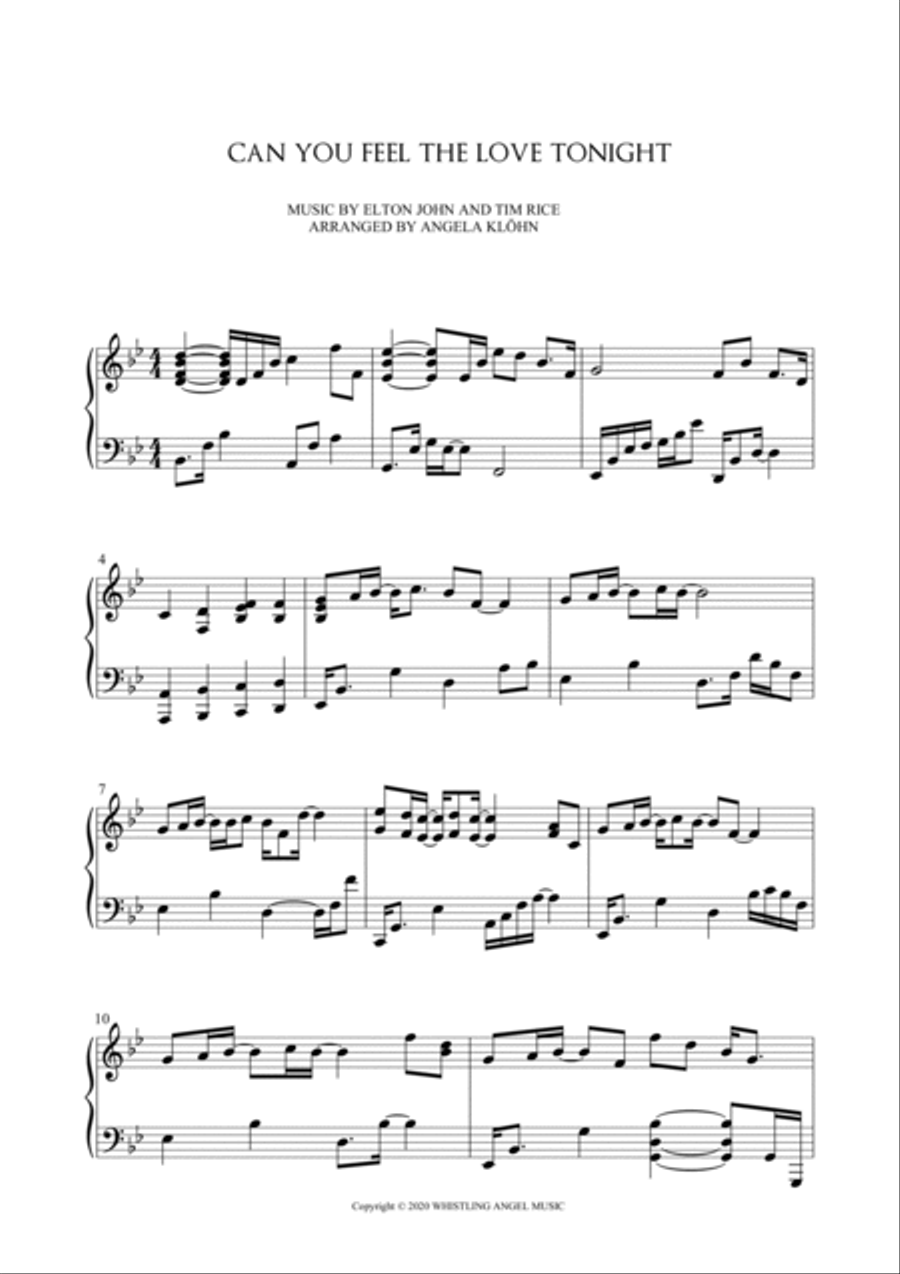 Can You Feel The Love Tonight Harp scores gallery preview page 2