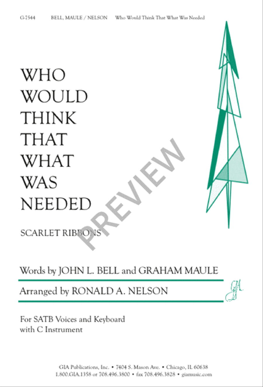 Who Would Think That What Was Needed 4-Part scores gallery preview page 1