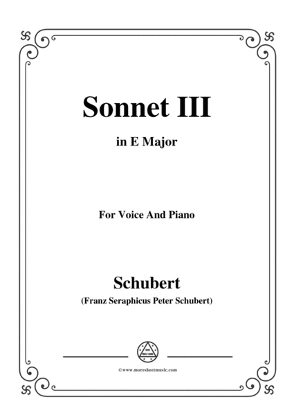 Schubert-Sonnet III,in E Major,for Voice&Piano image number null