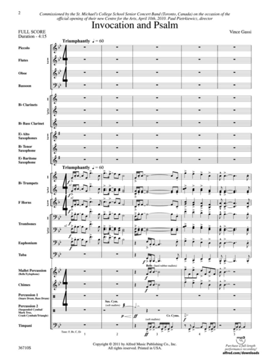 Invocation and Psalm Concert Band scores gallery preview page 2