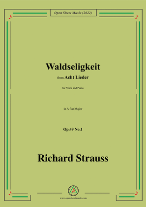 Book cover for Richard Strauss-Waldseligkeit,in A flat Major