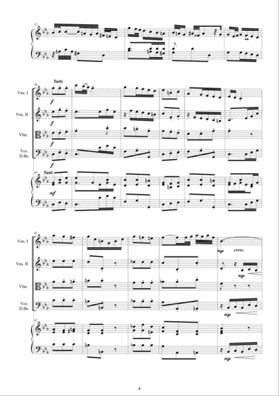 Platti - Harpsichord Concerto No.3 in C minor CSPla20 for Harpsichord and Strings String Orchestra scores gallery preview page 4