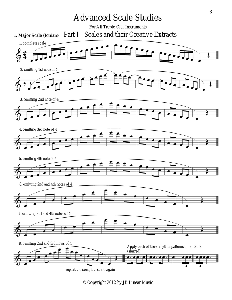 Advanced Scale Studies for all Treble Clef Instruments B-Flat Clarinet scores gallery preview page 5