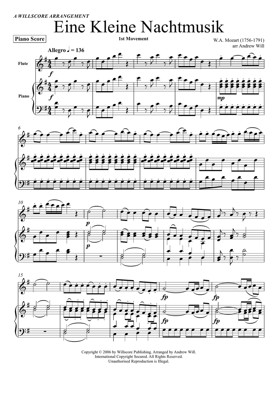 Eine Kleine Nachtmusik - Flute Flute Solo scores gallery preview page 1