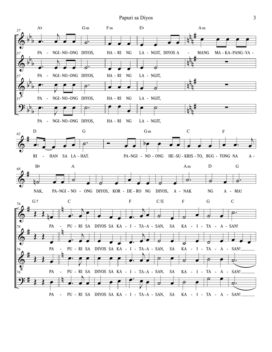 Papuri sa Diyos (SATB) Papuri sa Diyos (SATB) SA scores gallery preview page 3
