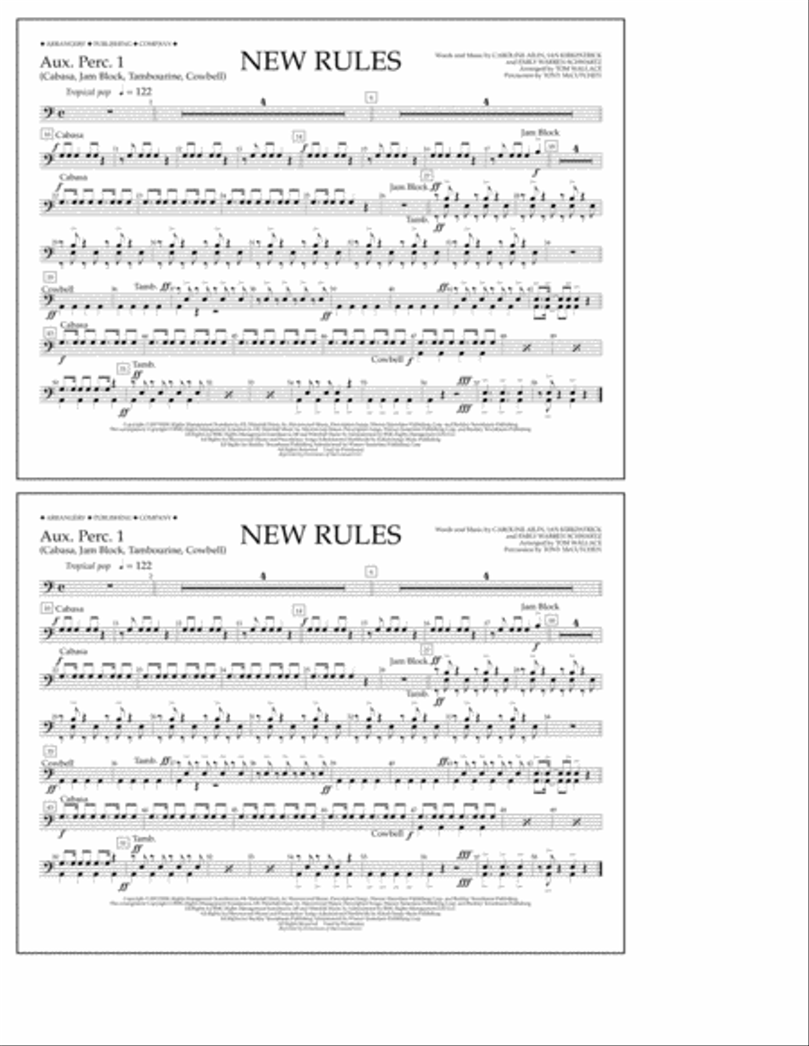 New Rules - Aux. Perc. 1 Marching Band scores gallery preview page 1