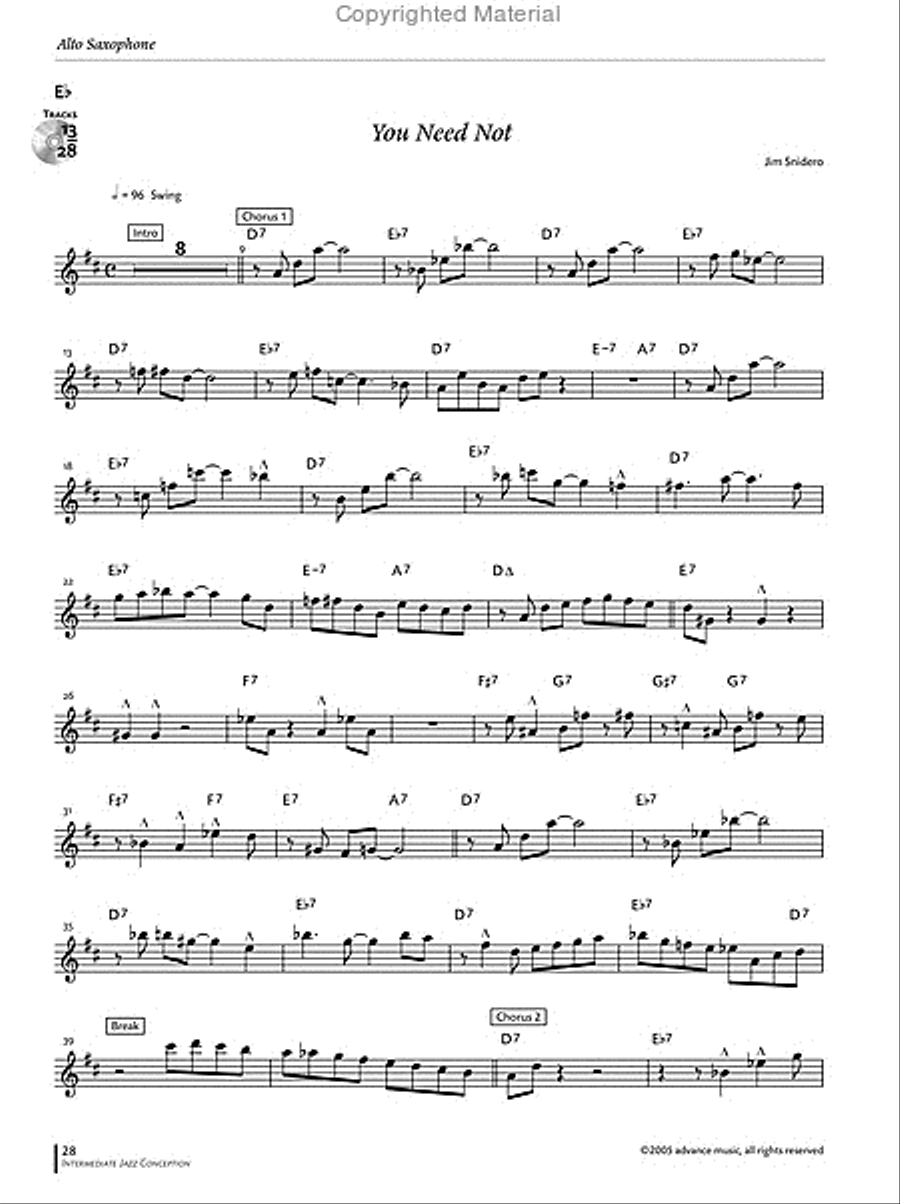 Intermediate Jazz Conception Alto & Baritone Saxophone Baritone Saxophone scores gallery preview page 12