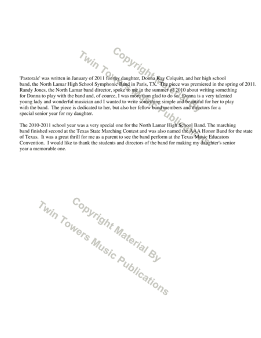 Pastorale Concert Band scores gallery preview page 3