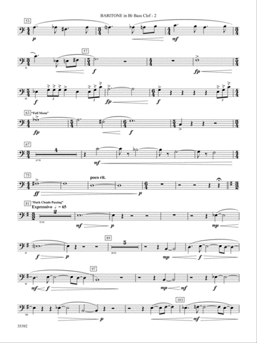 Moon Phases 81: (World Part) B-flat Baritone B.C. Concert Band scores gallery preview page 2