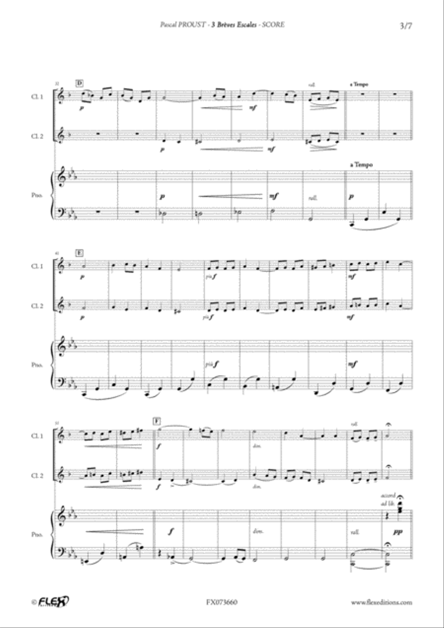 3 Breves Escales 3 Breves Escales B-Flat Clarinet scores gallery preview page 3