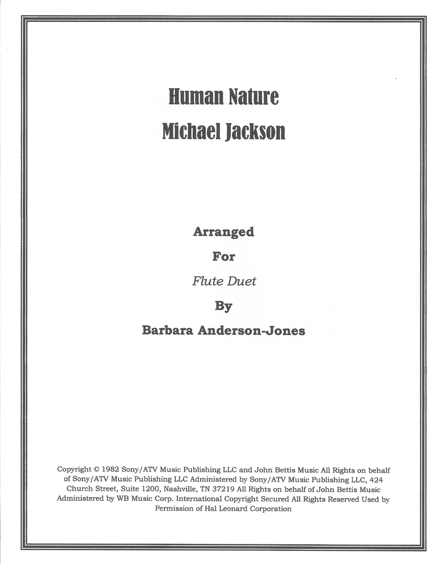 Human Nature Human Nature Flute Duet scores gallery preview page 1