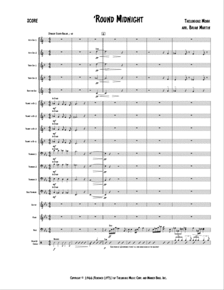 Round Midnight Jazz Ensemble scores gallery preview page 1