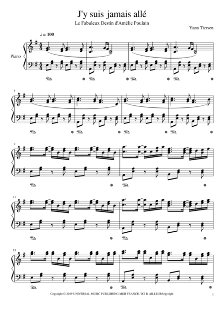 J Y Suis Jamais Alle J Y Suis Jamais Alle Piano Solo scores gallery preview page 2