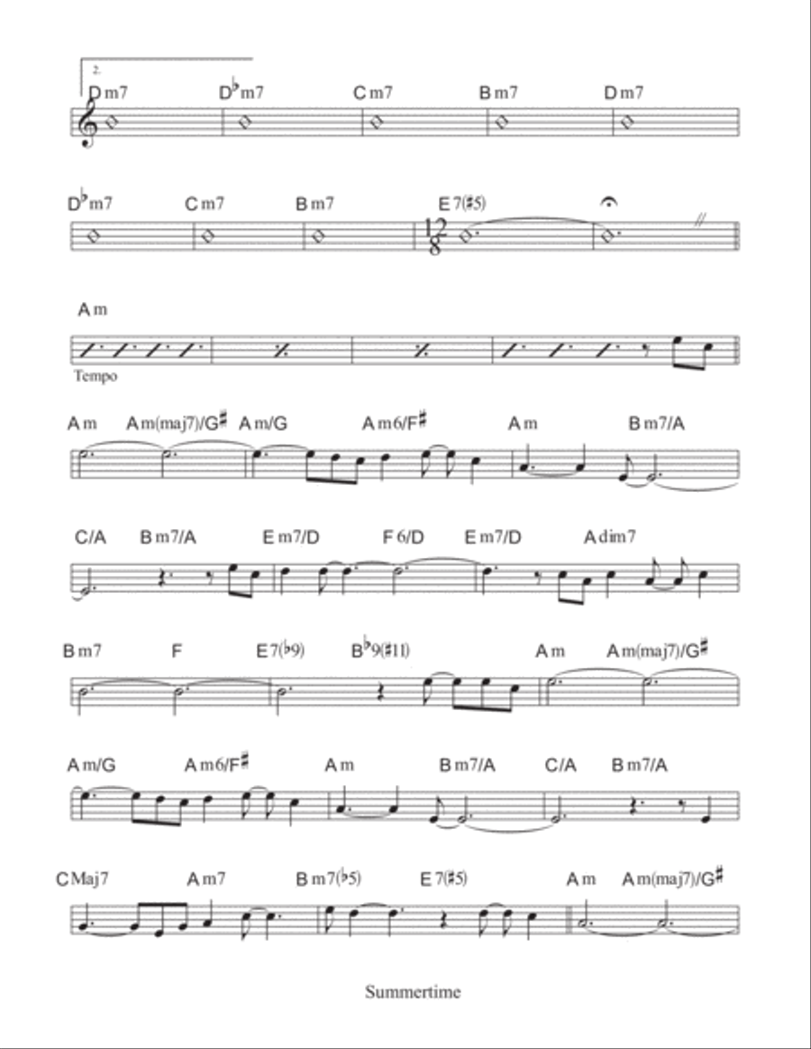 Summertime Piano, Vocal, Guitar scores gallery preview page 3