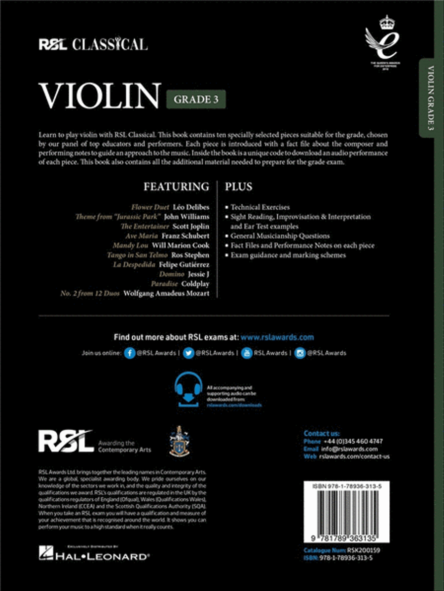 RSL Classical Violin Grade 3 (2021) Violin Solo scores gallery preview page 2