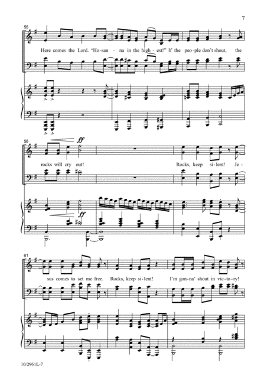 Ain't No Rock Gonna' Shout for Me 4-Part scores gallery preview page 7