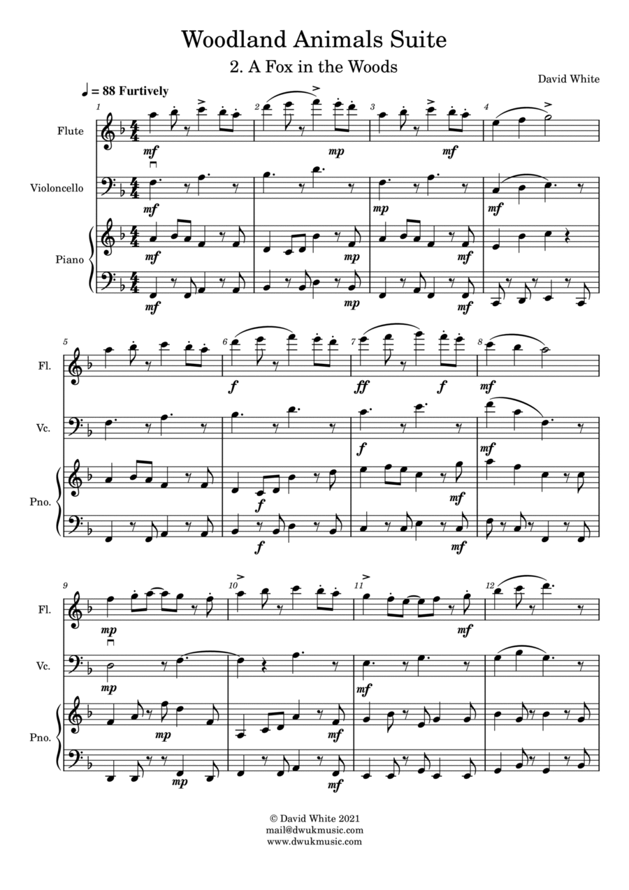 A Fox in the Woods Flute scores gallery preview page 1
