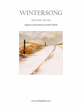 Book cover for "Wintersong" album for solo classical fingerstyle guitar (+ TAB)