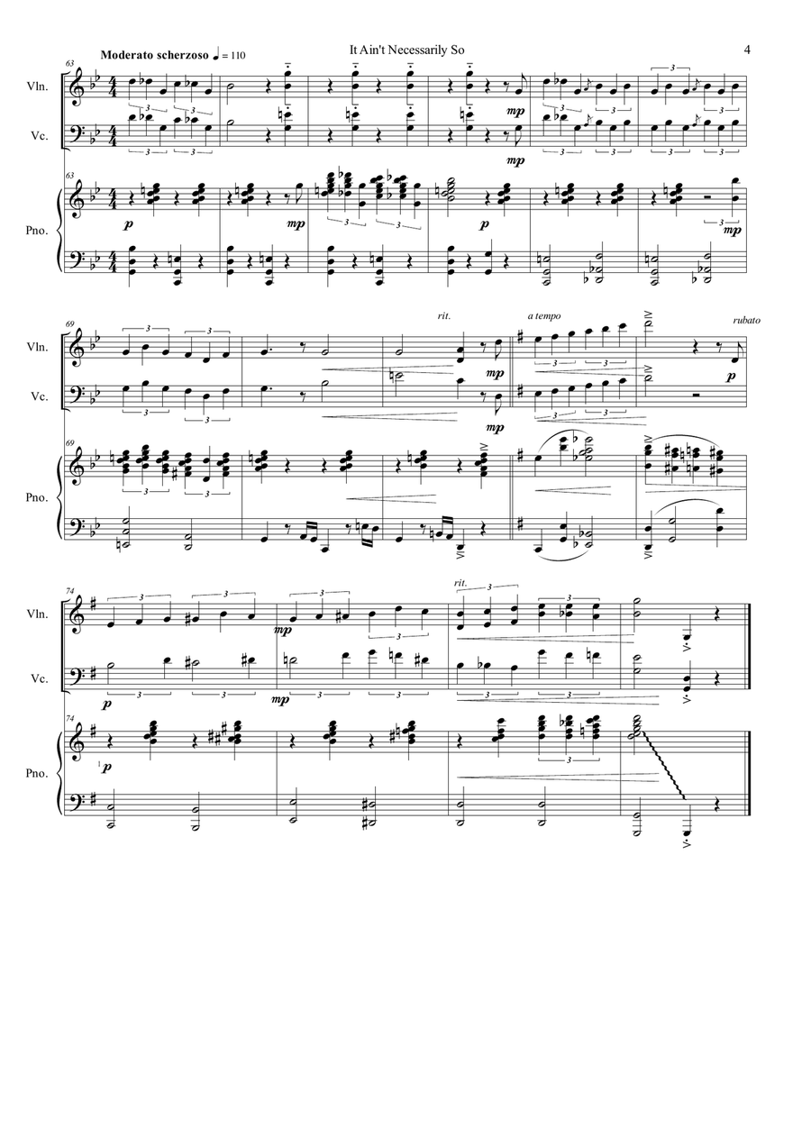 It Ain't Necessarily So from PORGY AND BESS Piano Trio scores gallery preview page 4