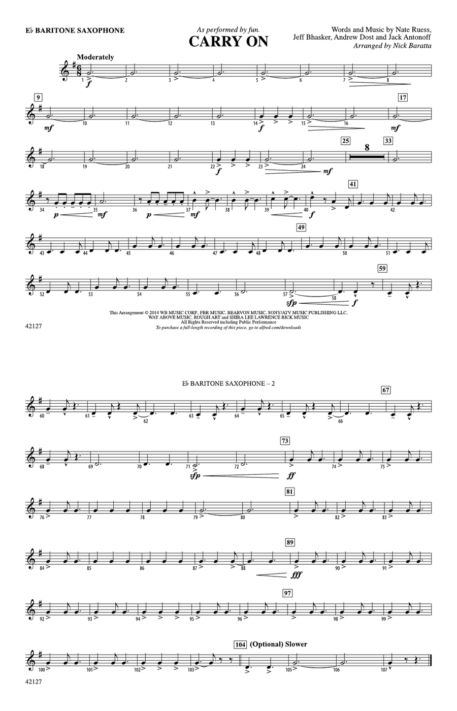 Carry On: E-flat Baritone Saxophone
