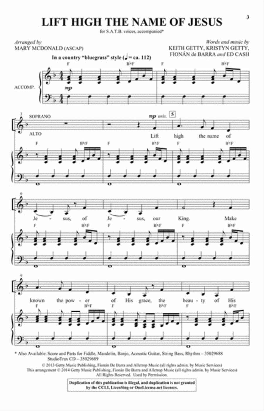 Lift High the Name of Jesus Choir scores gallery preview page 2