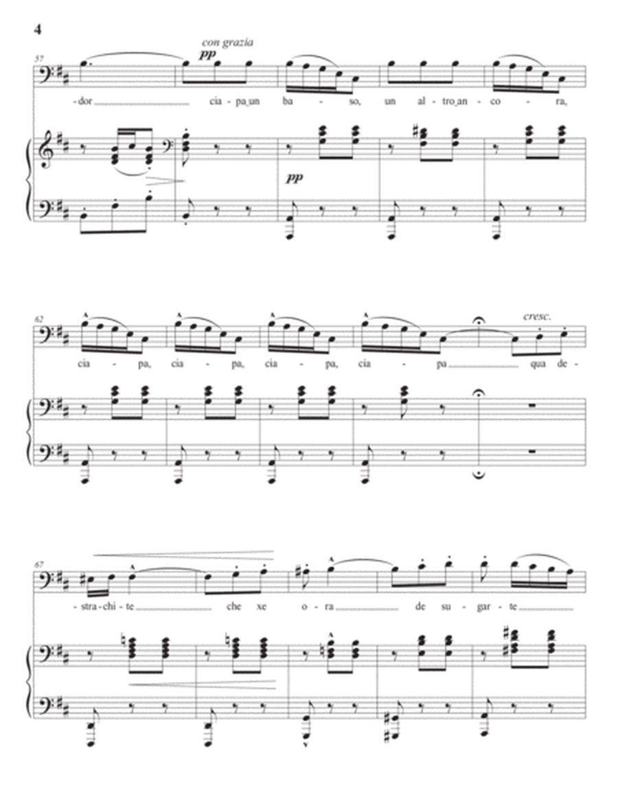 ROSSINI: Anzoleta dopo la regata (transposed to D major, bass clef)