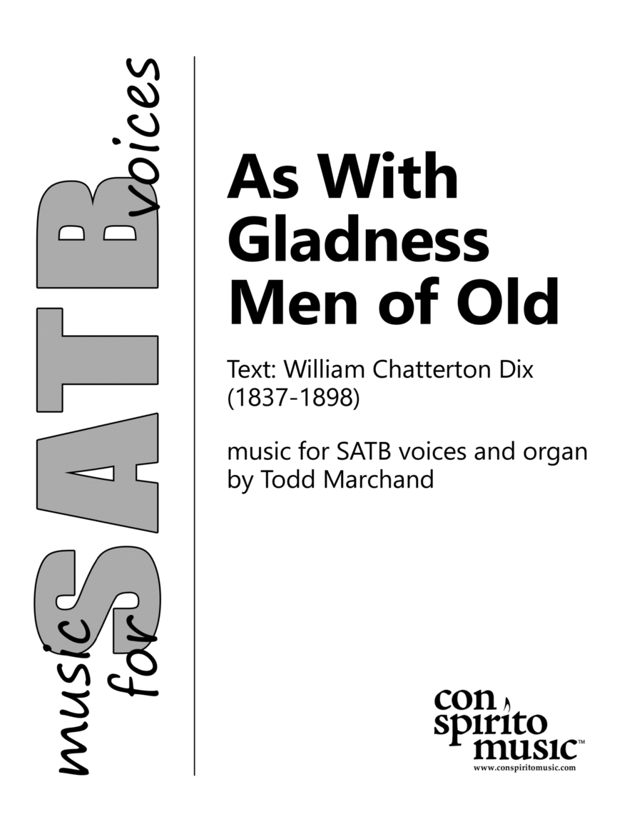 As With Gladness Men of Old (new tune) — SATB and organ image number null