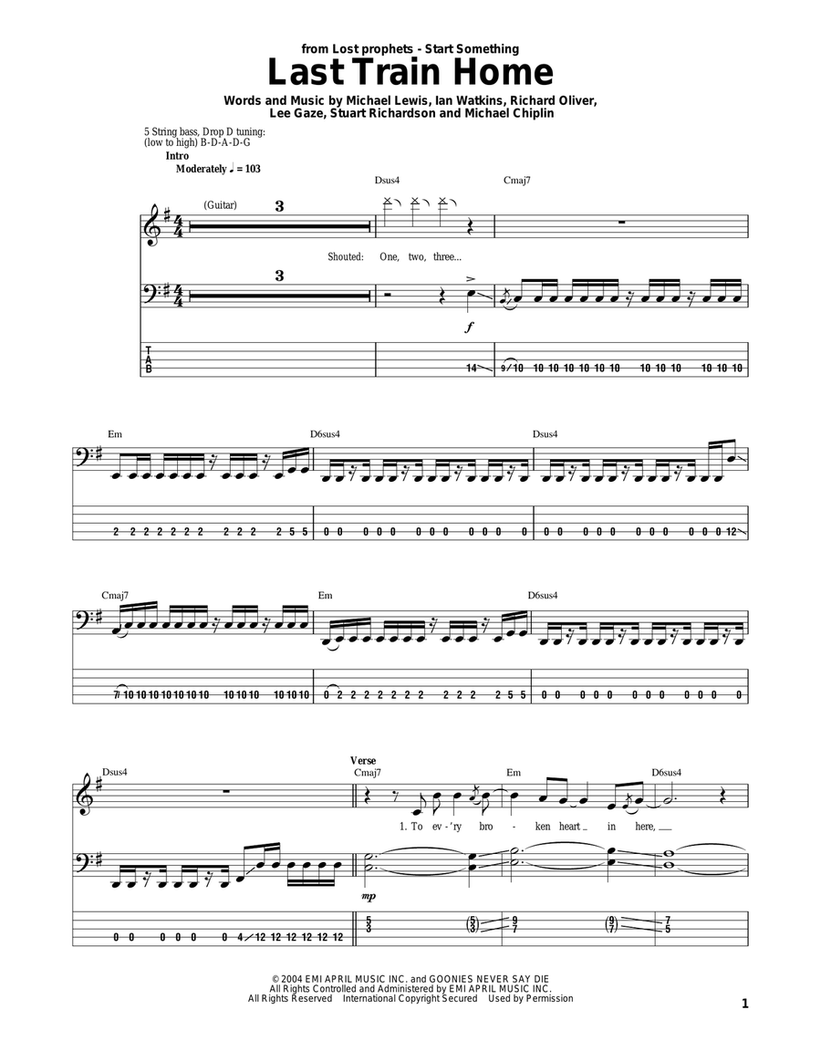 Last Train Home Acoustic Guitar scores gallery preview page 1