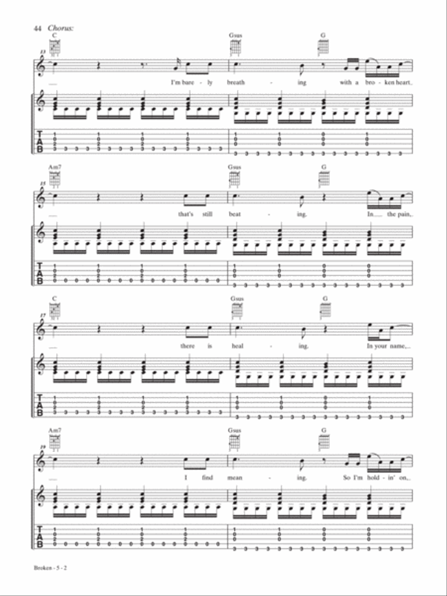 Broken Guitar Tablature scores gallery preview page 2