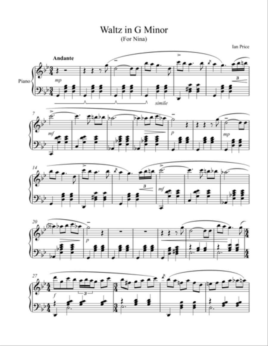 Waltz in G Minor (For Nina)