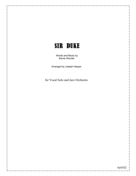 Sir Duke (Vocal Solo and Jazz Orchestra)(parts only) image number null