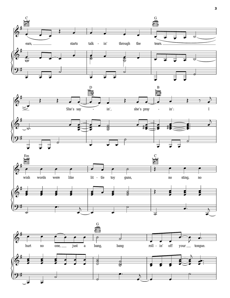 Little Toy Guns Piano, Vocal, Guitar scores gallery preview page 3