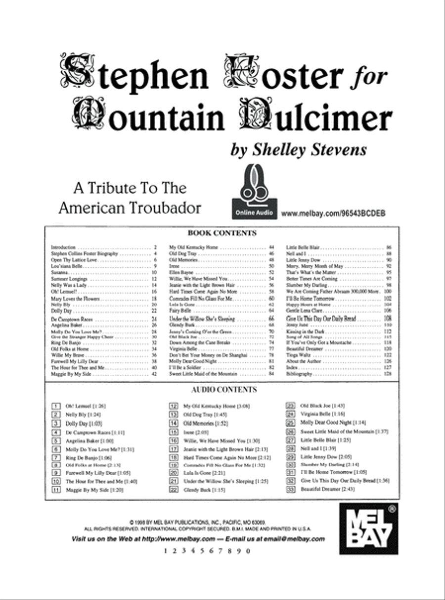 Stephen Foster for Mountain Dulcimer Mountain Dulcimer scores gallery preview page 7